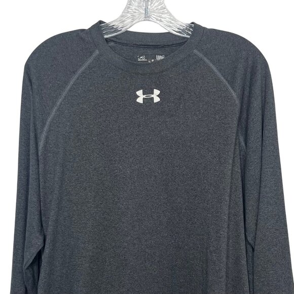 Under Armour Long Sleeve Athletic Shirt Mens Large Charcoal Gray Heat Gear - Picture 3 of 7